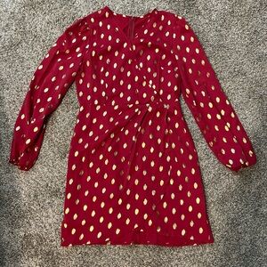 Short red and gold dress. New without tags